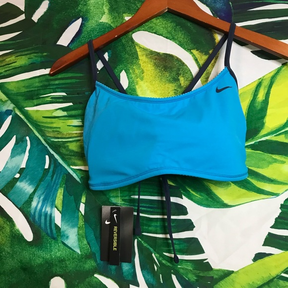 2/$40 $50 Nike Women’s Blue Reversible Blue Swim Top - Picture 3 of 13